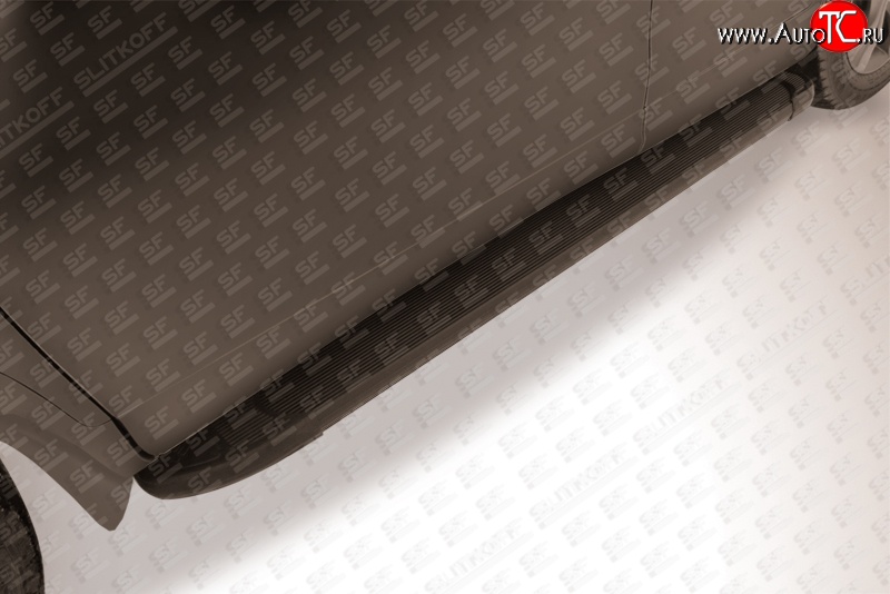 13 349 р. Алюминиевые пороги Slitkoff Optima Black Honda CR-V RM1,RM3,RM4 дорестайлинг (2012-2015)  с доставкой в г. Самара