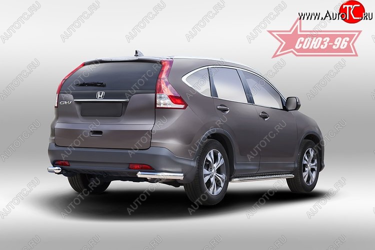 9 899 р. Защита заднего бампера из боковых уголков Souz-96 (d60) Honda CR-V RM1,RM3,RM4 дорестайлинг (2012-2015)  с доставкой в г. Самара