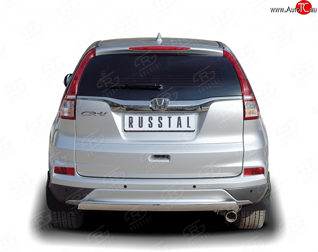 11 249 р. Защита заднего бампера (Ø75x42 мм, нержавейка) Russtal Honda CR-V RM1,RM3,RM4 дорестайлинг (2012-2015)  с доставкой в г. Самара