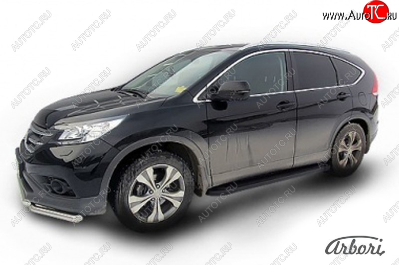 11 609 р. Порожки для ног Arbori Optima Black Honda CR-V RM1,RM3,RM4 рестайлинг (2014-2018)  с доставкой в г. Самара