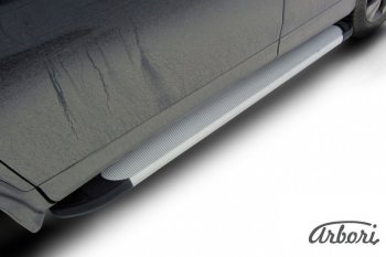 10 979 р. Порожки для ног Arbori Optima Silver Honda CR-V RM1,RM3,RM4 рестайлинг (2014-2018)  с доставкой в г. Самара. Увеличить фотографию 2