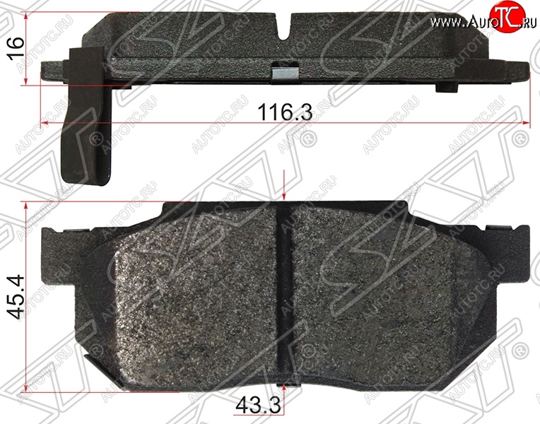 649 р. Колодки тормозные передние SAT Honda Fit 1 GD дорестайлинг (2001-2004)  с доставкой в г. Самара
