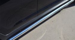 16 399 р. Защита порогов из круглой трубы диаметром 76 мм Russtal Honda Pilot YF4 дорестайлинг (2008-2011) (Защита порогов с со скосами на торцах (вариант 1))  с доставкой в г. Самара. Увеличить фотографию 2