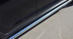 16 399 р. Защита порогов из круглой трубы диаметром 76 мм Russtal Honda Pilot YF4 дорестайлинг (2008-2011) (Защита порогов с со скосами на торцах (вариант 1))  с доставкой в г. Самара. Увеличить фотографию 3