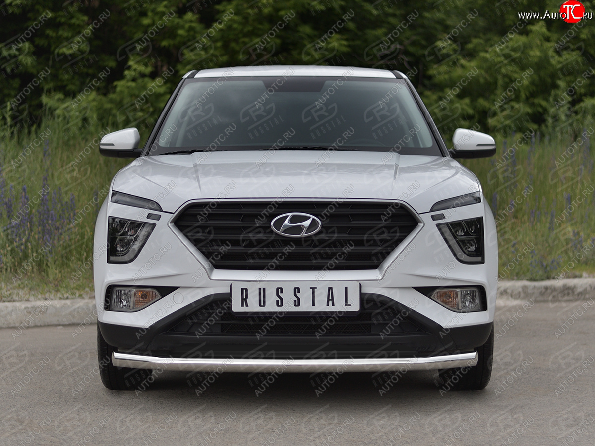 14 549 р. Защита переднего бампера (Ø63 мм, нержавейка) SLITKOFF Hyundai Creta SU (2020-2022)  с доставкой в г. Самара