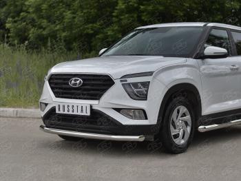 14 549 р. Защита переднего бампера (Ø63 мм, нержавейка) SLITKOFF Hyundai Creta SU (2020-2022)  с доставкой в г. Самара. Увеличить фотографию 2