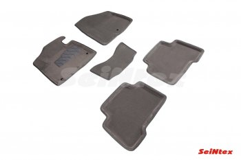Текстильные коврики в салон SEINTEX 3D серые Hyundai Santa Fe  DM (2012-2019) дорестайлинг, рестайлинг