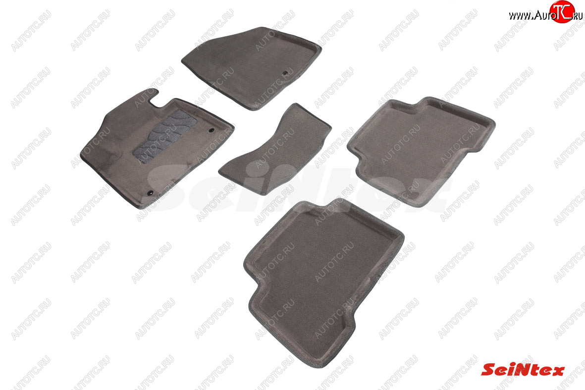 7 649 р. Текстильные коврики в салон SEINTEX 3D серые  Hyundai Santa Fe  DM (2012-2019) дорестайлинг, рестайлинг  с доставкой в г. Самара