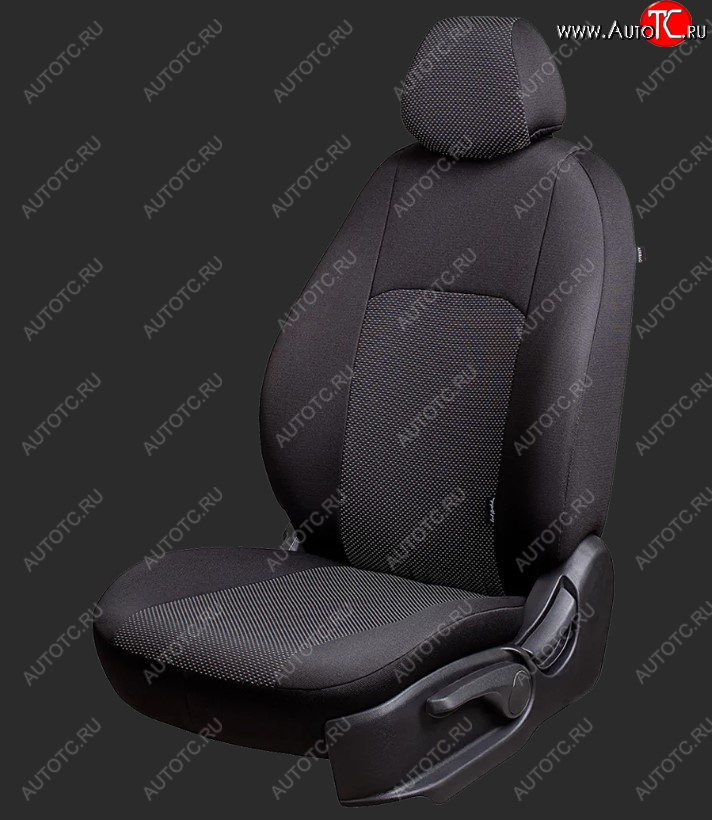5 899 р. Чехлы для сидений Lord Autofashion Дублин (жаккард) Hyundai I30 2 GD дорестайлинг, хэтчбэк 5 дв. (2011-2015) (Черный, вставка Ёж Белый)  с доставкой в г. Самара