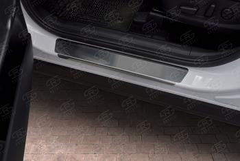 1 759 р. Накладки порожков салона Russtal Hyundai Santa Fe TM рестайлинг (2020-2022) (нержавейка зеркальная)  с доставкой в г. Самара. Увеличить фотографию 3