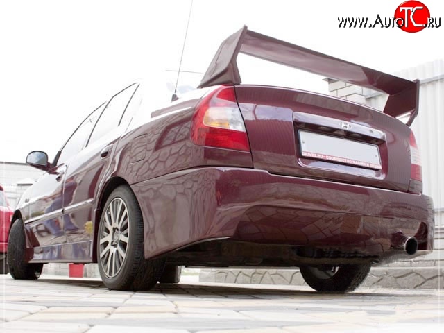 6 549 р. Спойлер EVO Style Hyundai Accent 2 LC седан дорестайлинг (ТагАЗ) (1999-2012) (Неокрашенный)  с доставкой в г. Самара