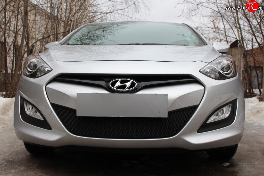 1 839 р. Сетка на бампер Russtal (черная) Hyundai I30 2 GD дорестайлинг, хэтчбэк 5 дв. (2011-2015)  с доставкой в г. Самара