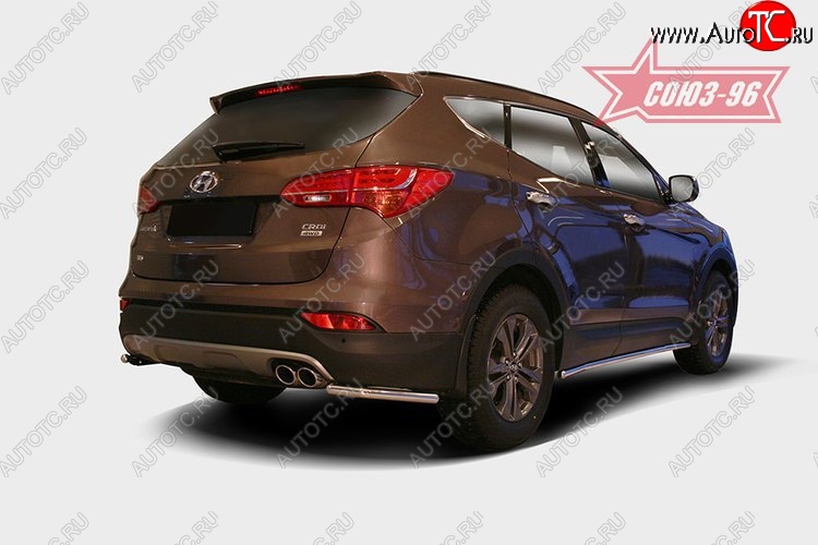 8 459 р. Защита заднего бампера из боковых уголков Souz-96 (d42) Hyundai Santa Fe DM дорестайлинг (2012-2016)  с доставкой в г. Самара