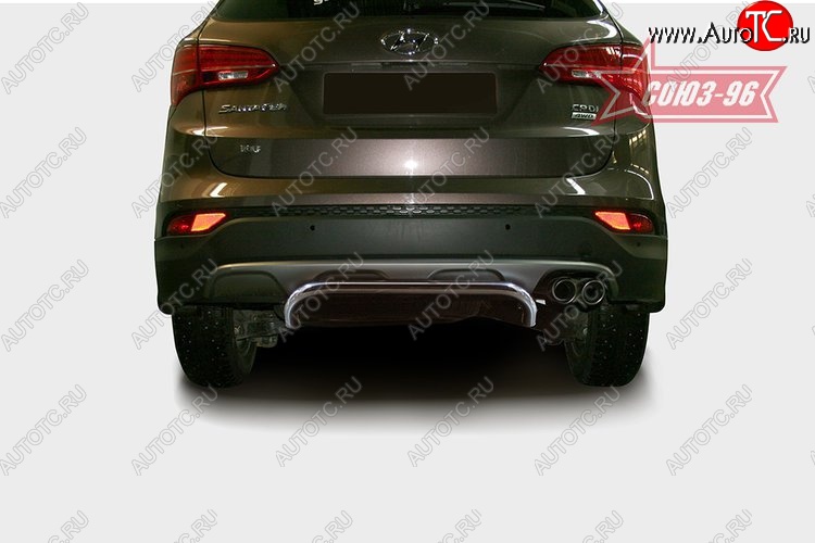 9 539 р. Защита заднего бампера Souz-96 (d42) Hyundai Santa Fe DM дорестайлинг (2012-2016)  с доставкой в г. Самара