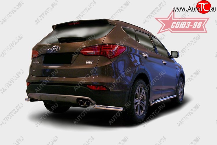 9 539 р. Защита заднего бампера из боковых уголков Souz-96 (d60) Hyundai Santa Fe DM дорестайлинг (2012-2016)  с доставкой в г. Самара