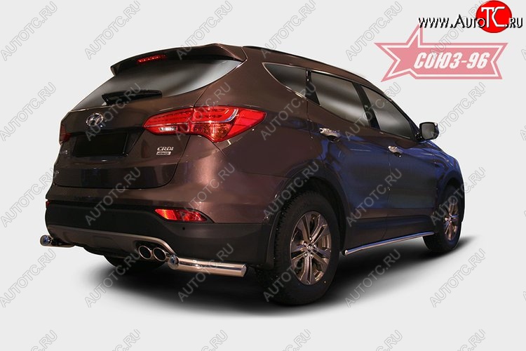 11 159 р. Защита заднего бампера из боковых уголков Souz-96 (d76) Hyundai Santa Fe DM дорестайлинг (2012-2016)  с доставкой в г. Самара