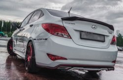Накладка на задний бампер ZEUS Hyundai Solaris  RBr (2014-2017) седан рестайлинг