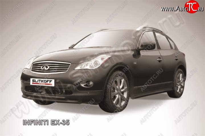 11 299 р. Защита переднего бампера из труб d57 Slitkoff (двойная) INFINITI EX35 J50 (2007-2013) (Цвет: серебристый)  с доставкой в г. Самара