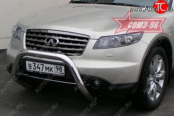 25 019 р. Защита переднего бампера (Европа) Souz-96 (d76) INFINITI EX35 J50 (2007-2013)  с доставкой в г. Самара