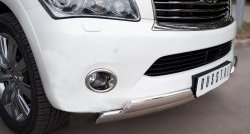 17 999 р. Защита переднего бампера (2 трубыØ76х42 мм, нержавейка) Russtal INFINITI QX56 Z62 (2010-2013)  с доставкой в г. Самара. Увеличить фотографию 2