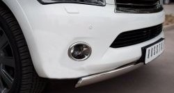 11 599 р. Защита переднего бампера (Ø75х42 мм, нержавейка) Russtal INFINITI QX56 Z62 (2010-2013)  с доставкой в г. Самара. Увеличить фотографию 2