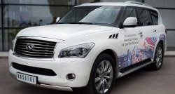 11 599 р. Защита переднего бампера (Ø75х42 мм, нержавейка) Russtal INFINITI QX56 Z62 (2010-2013)  с доставкой в г. Самара. Увеличить фотографию 4