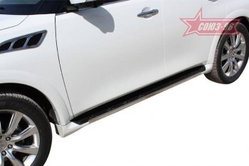 1 249 р. Накладки на торцы штатных порогов Souz96 (нержавеющая сталь) INFINITI QX56 Z62 (2010-2013)  с доставкой в г. Самара. Увеличить фотографию 2
