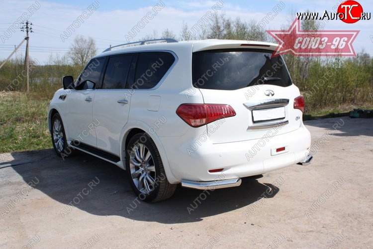 12 716 р. Защита заднего бампера Souz-96 (d60) INFINITI QX56 Z62 (2010-2013)  с доставкой в г. Самара