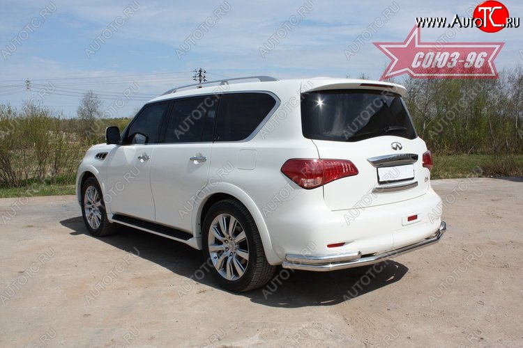19 439 р. Двойная защита заднего бампера Souz-96 (d60/60) INFINITI QX56 Z62 (2010-2013)  с доставкой в г. Самара