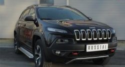 15 249 р. Защита переднего бампера (Trailhawk Ø42 мм волна, нержавейка) SLITKOFF Jeep Cherokee KL дорестайлинг (2014-2017)  с доставкой в г. Самара. Увеличить фотографию 2