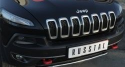 15 249 р. Защита переднего бампера (Trailhawk Ø42 мм волна, нержавейка) SLITKOFF Jeep Cherokee KL дорестайлинг (2014-2017)  с доставкой в г. Самара. Увеличить фотографию 3
