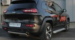 11 549 р. Защита заднего бампера (Trailhawk, Ø75x42 мм, нержавейка) Russtal Jeep Cherokee KL дорестайлинг (2014-2017)  с доставкой в г. Самара. Увеличить фотографию 2