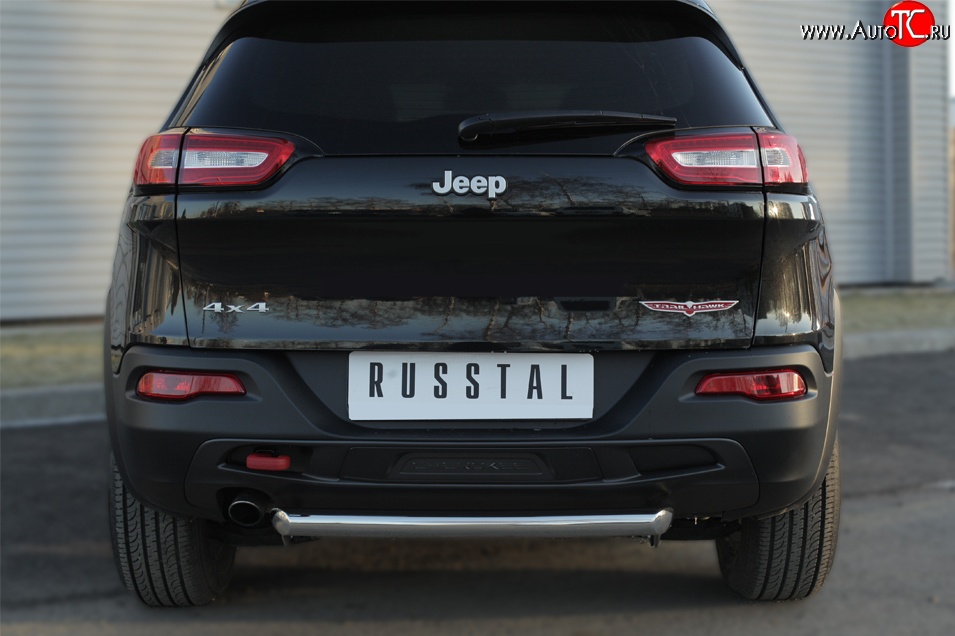 14 999 р. Защита заднего бампера (Trailhawk, 63 мм, нержавейка) SLITKOFF Jeep Cherokee KL дорестайлинг (2014-2017)  с доставкой в г. Самара