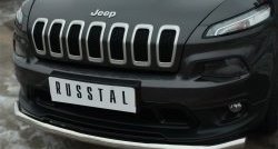 15 999 р. Одинарная защита переднего бампера диаметром 63 мм SLITKOFF Jeep Cherokee KL дорестайлинг (2014-2017)  с доставкой в г. Самара. Увеличить фотографию 2