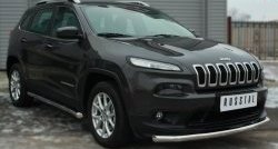 15 999 р. Одинарная защита переднего бампера диаметром 63 мм SLITKOFF Jeep Cherokee KL дорестайлинг (2014-2017)  с доставкой в г. Самара. Увеличить фотографию 3