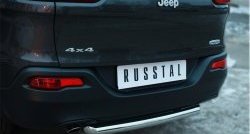 14 999 р. Одинарная защита заднего бампера из трубы диаметром 63 мм SLITKOFF Jeep Cherokee KL дорестайлинг (2014-2017)  с доставкой в г. Самара. Увеличить фотографию 2