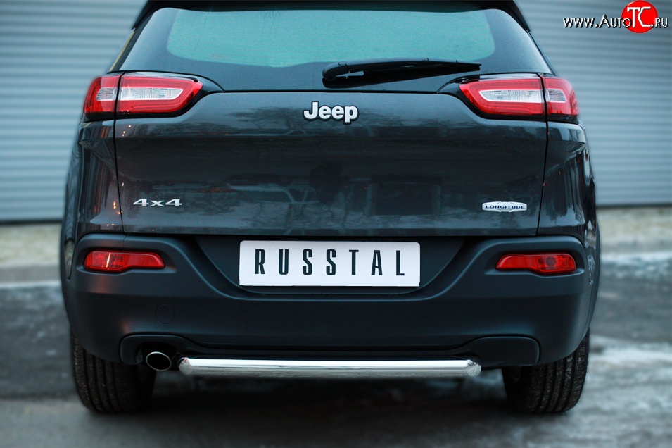 14 999 р. Одинарная защита заднего бампера из трубы диаметром 63 мм SLITKOFF Jeep Cherokee KL дорестайлинг (2014-2017)  с доставкой в г. Самара