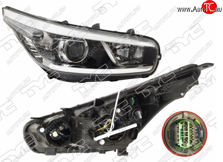 15 599 р. Правая фара передняя TYC (галоген) KIA Ceed 2 JD дорестайлинг, хэтчбэк (2012-2015)  с доставкой в г. Самара