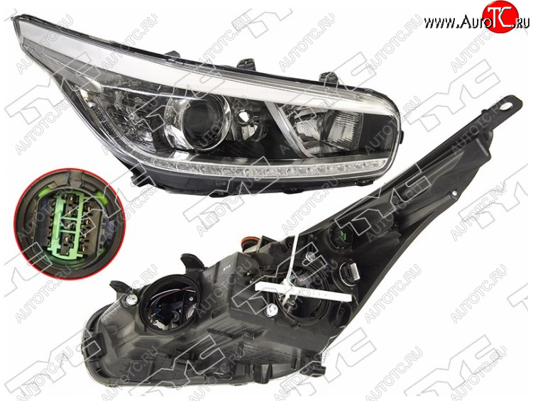 8 299 р. Правая фара передняя TYC (галоген, LED) KIA Ceed 2 JD дорестайлинг, хэтчбэк (2012-2015)  с доставкой в г. Самара