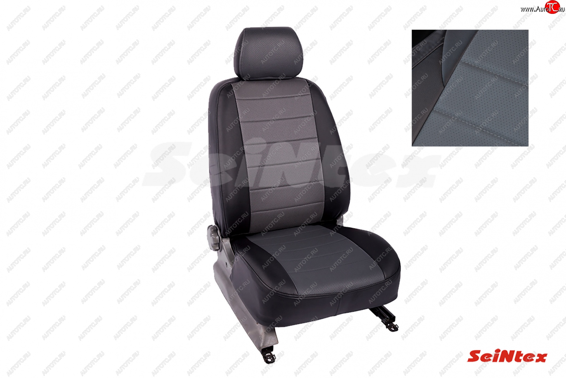 6 999 р. Чехлы для сидений Seintex (экокожа)  KIA Cerato  2 TD (2008-2013) седан (Черный+серый)  с доставкой в г. Самара