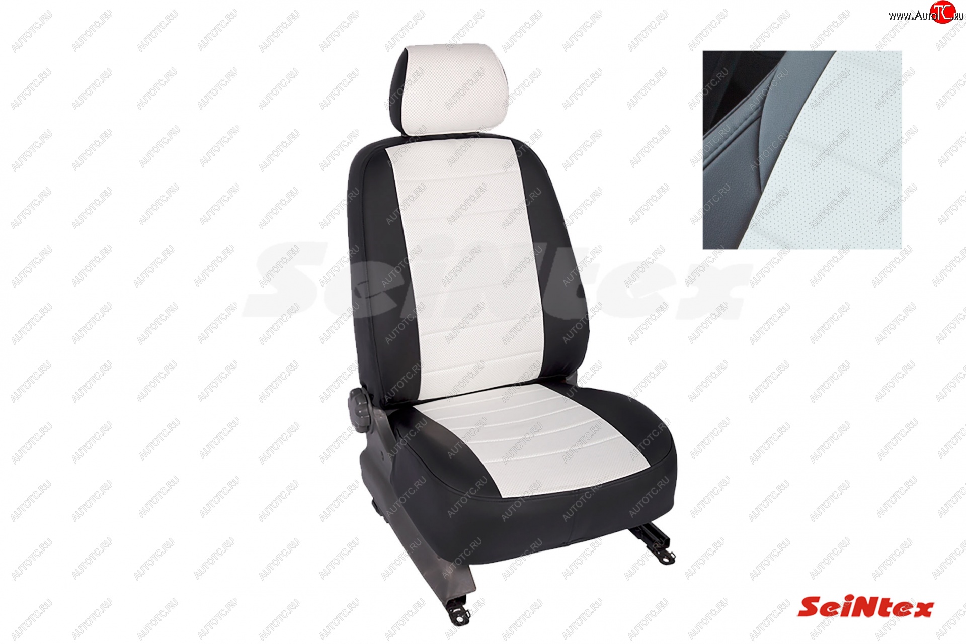 6 999 р. Чехлы для сидений Seintex (экокожа)  KIA Cerato  2 TD (2008-2013) седан (Черный+белый)  с доставкой в г. Самара