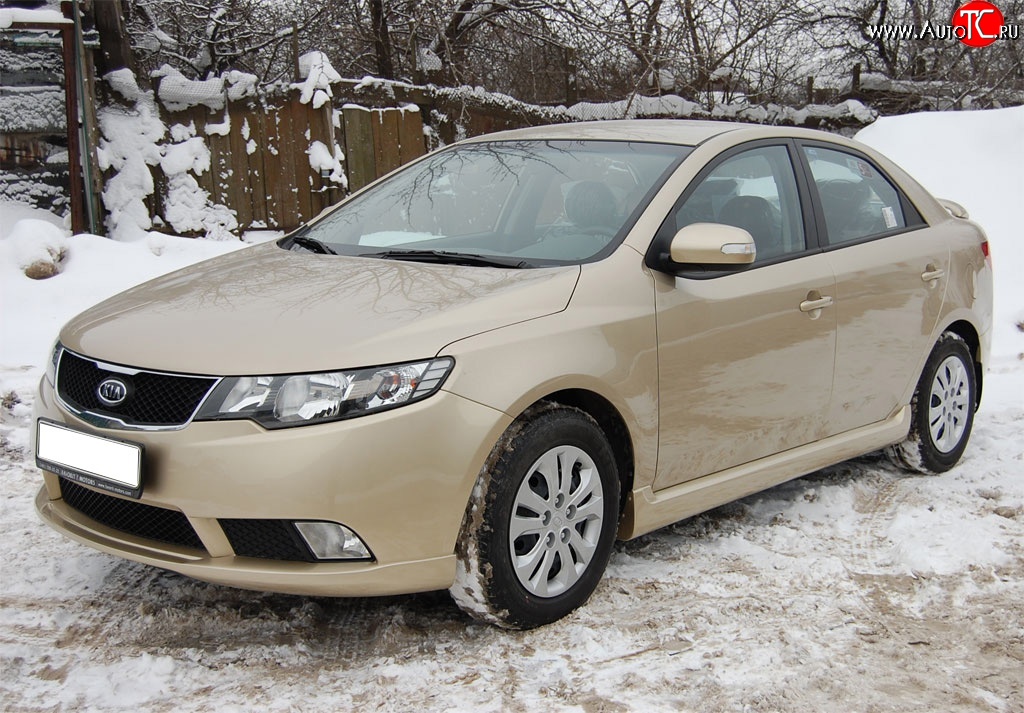 6 299 р. Пороги накладки GT Dynamics KIA Cerato 2 TD седан (2008-2013) (Неокрашенные)  с доставкой в г. Самара