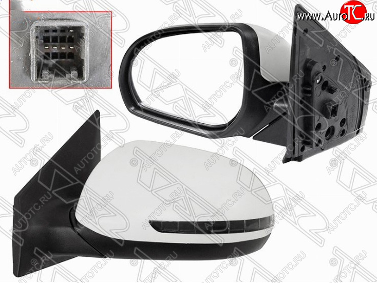 2 789 р. Левое боковое зеркало заднего вида SAT (поворот, 5 контактов) KIA Rio 3 QB хэтчбек 5 дв. дорестайлинг (2011-2015) (Неокрашенное)  с доставкой в г. Самара