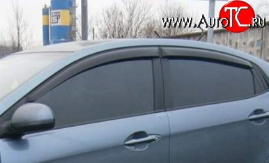 1 149 р. Комплект дефлекторов окон (ветровиков) 4 шт. Russtal KIA Rio 3 QB дорестайлинг седан (2011-2015)  с доставкой в г. Самара