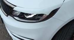 1 849 р. Реснички на фары BS  KIA Rio  3 QB (2015-2017) рестайлинг седан, хэтчбек 5 дв. рестайлинг (Неокрашенные)  с доставкой в г. Самара. Увеличить фотографию 2