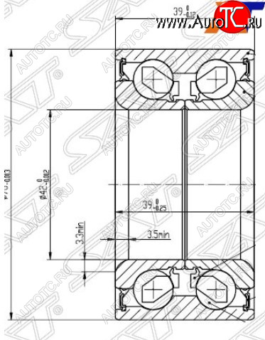 1 139 р. Подшипник передней ступицы SAT (4WD, 42-76-39) Hyundai IX35 LM рестайлинг (2013-2018)  с доставкой в г. Самара