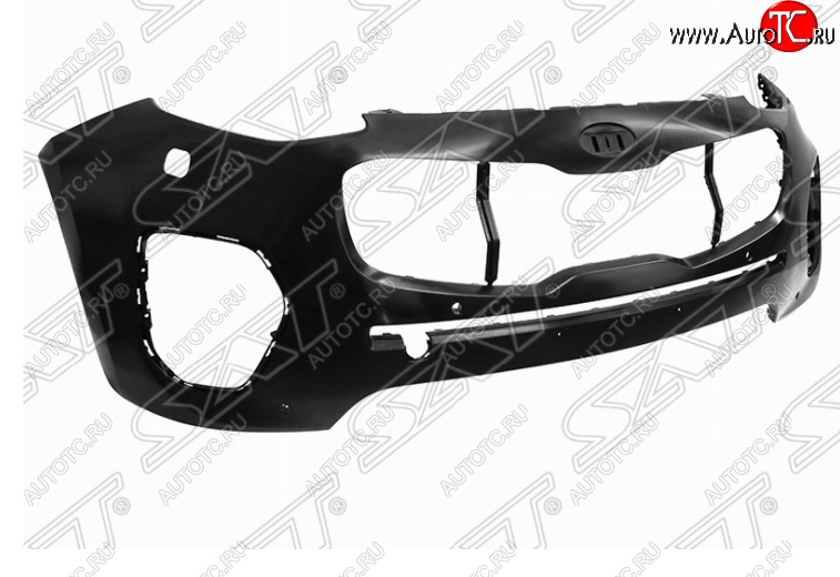 11 499 р. Передний бампер SAT (под омыватели и сонары)  KIA Sportage  4 QL (2016-2018) дорестайлинг (Неокрашенный)  с доставкой в г. Самара