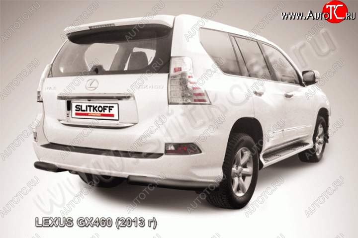12 699 р. Защита заднего бампера из уголков d76 Slitkoff Lexus GX460 J150 1-ый рестайлинг (2013-2019) (Цвет: серебристый)  с доставкой в г. Самара