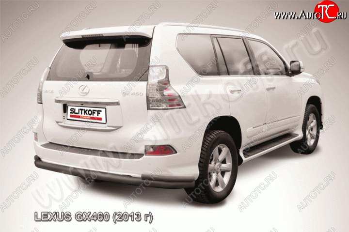 17 999 р. Защита заднего бампера из труб d76+d42 Slitkoff (с уголками) Lexus GX460 J150 1-ый рестайлинг (2013-2019) (Цвет: серебристый)  с доставкой в г. Самара