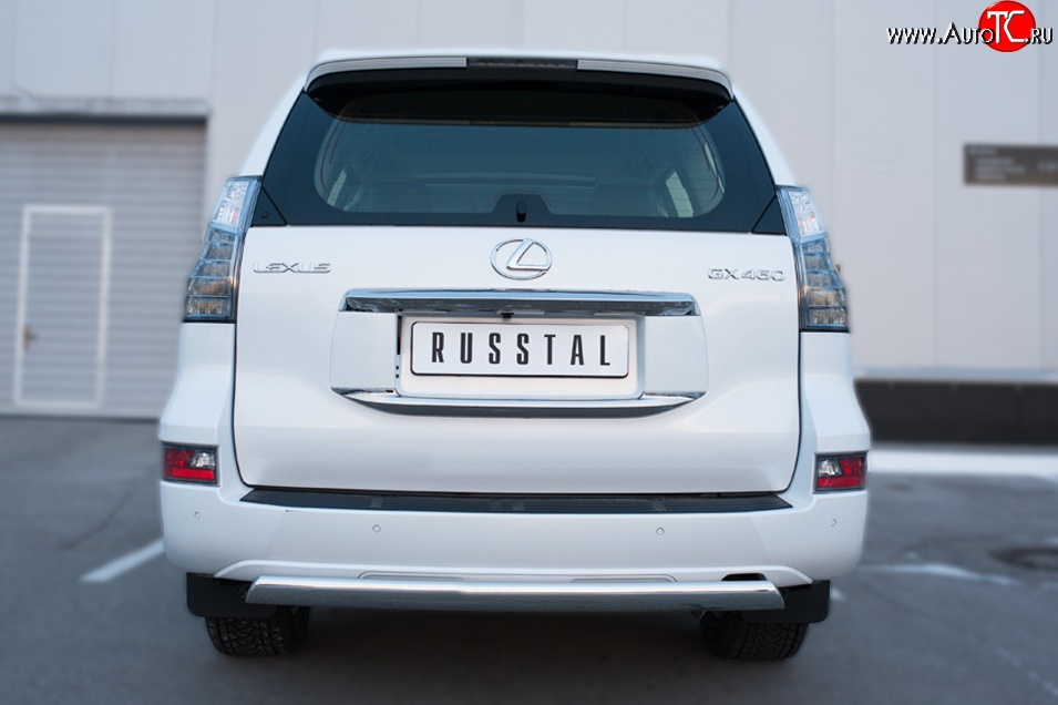 12 499 р. Защита заднего бампера (Ø75x42 мм, нержавейка) Russtal Lexus GX460 J150 1-ый рестайлинг (2013-2019)  с доставкой в г. Самара